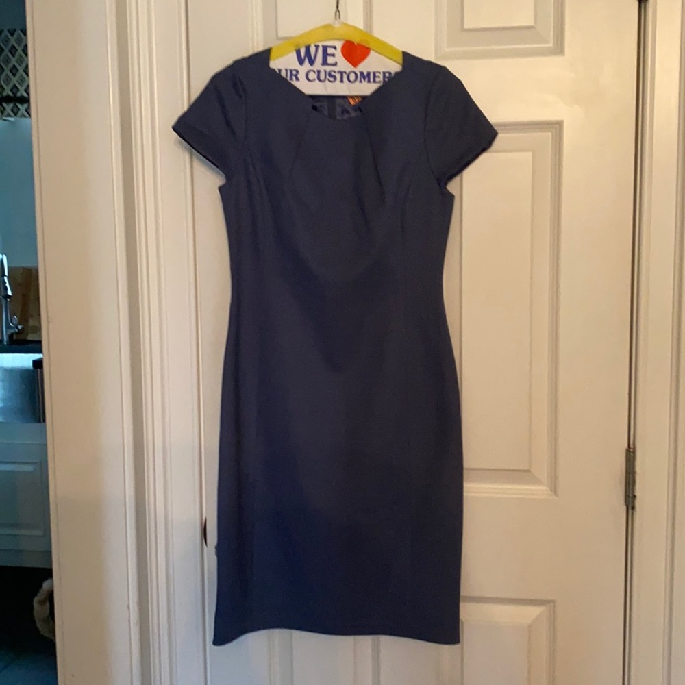 Blue wool dress